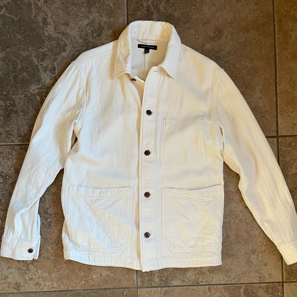 Banana Republic Cream Shirt Jacket
